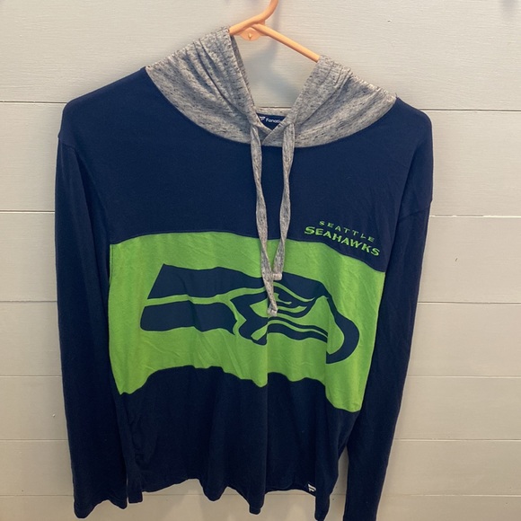 Seattle Seahawks Long Sleeve T-Shirt Hoodie - Picture 3 of 4